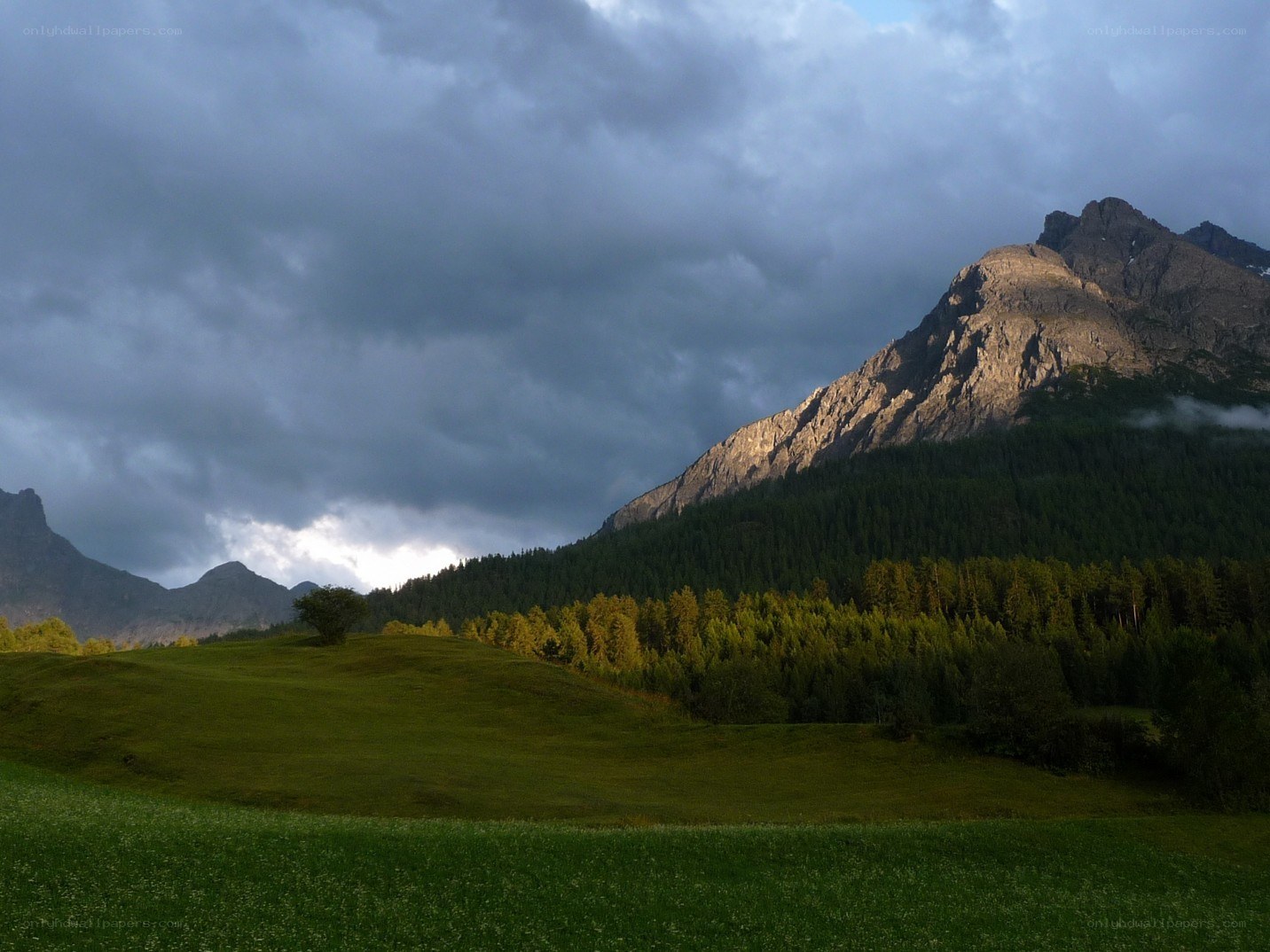 Mountain landscape at dusk