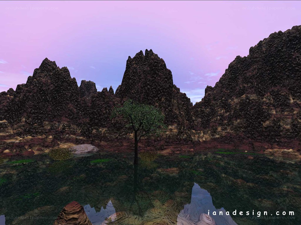 mountain landscape at dusk