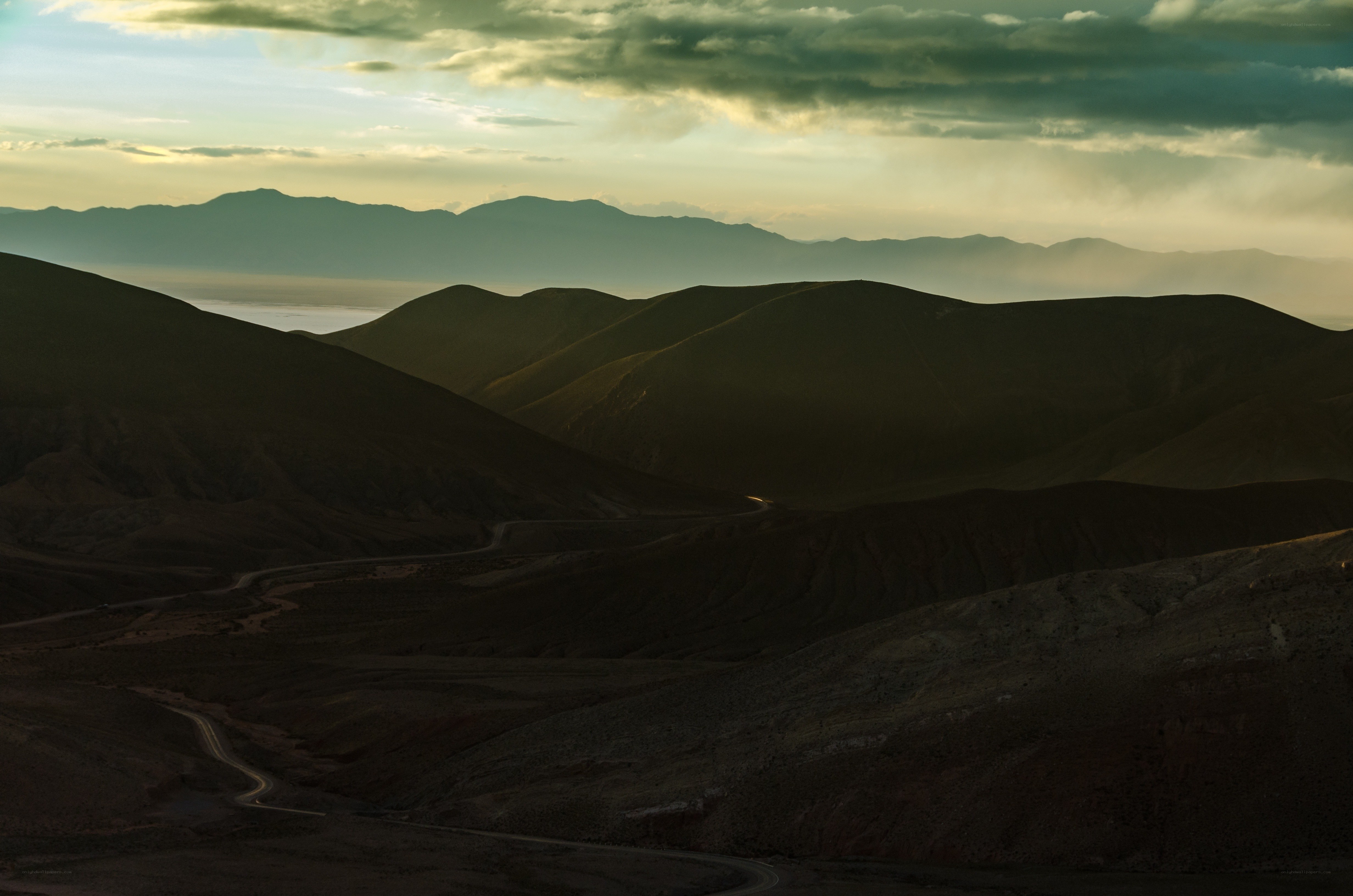 Mountain landscape at dusk