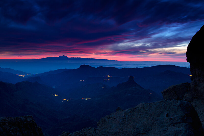 Mountain Landscape at Dusk — Blue, Dramatic, Night
