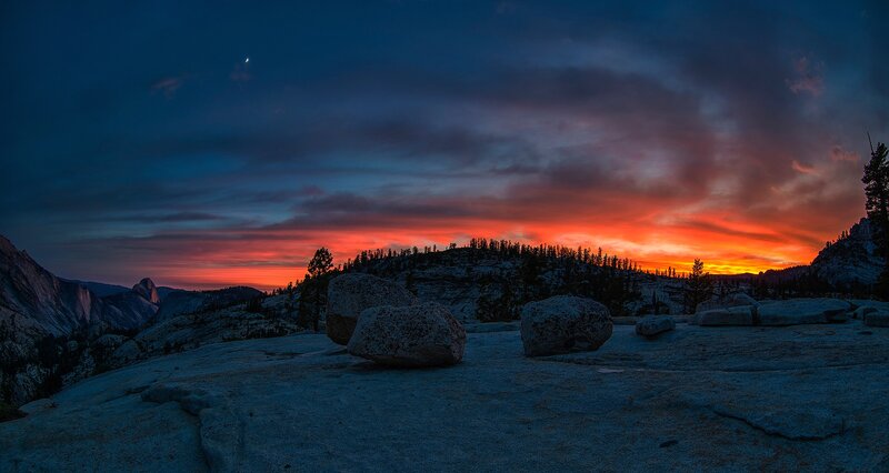 Mountain Landscape at Dusk — Blue, Dramatic, Sunset, Photograph