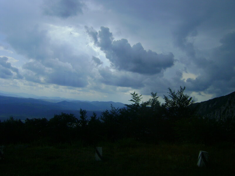 Mountain Landscape at Dusk — Blue, Dramatic