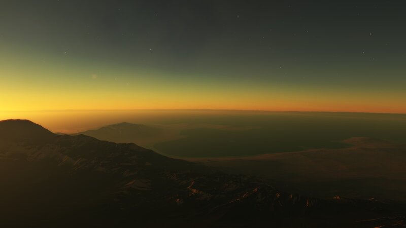 Mountain Landscape at Dusk — Yellow