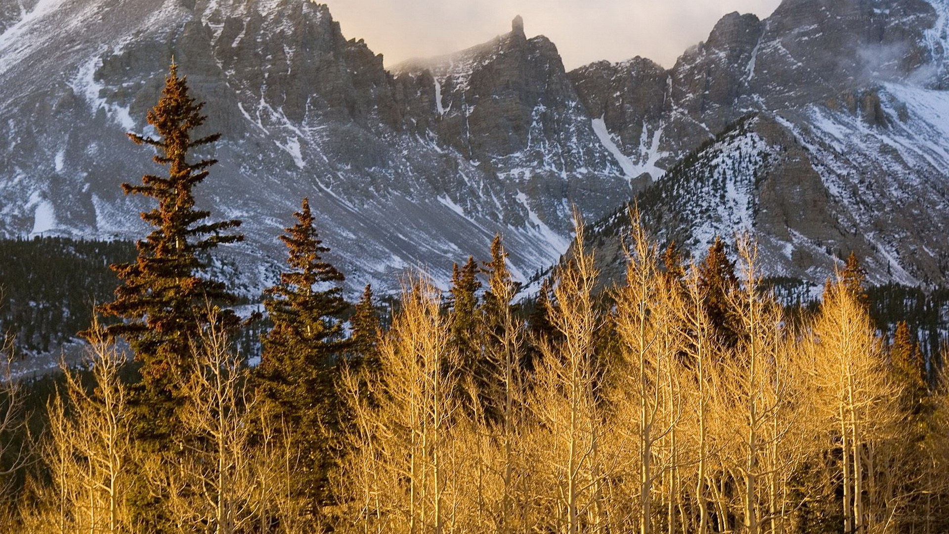 Mountain landscape at sunrise