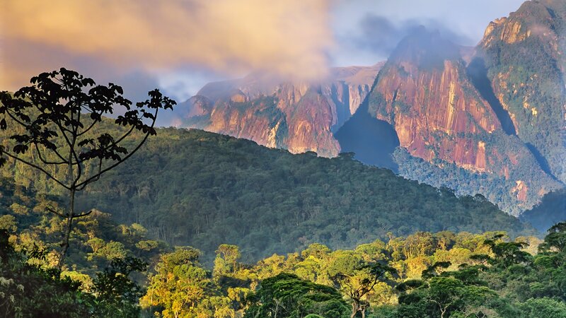 Mountain landscape at sunrise