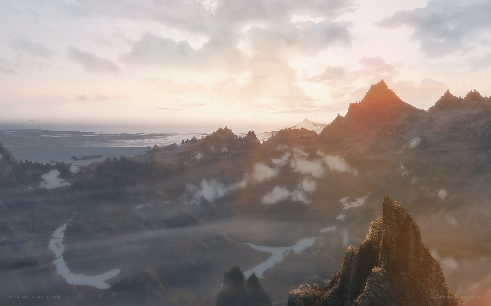 mountain landscape at sunrise