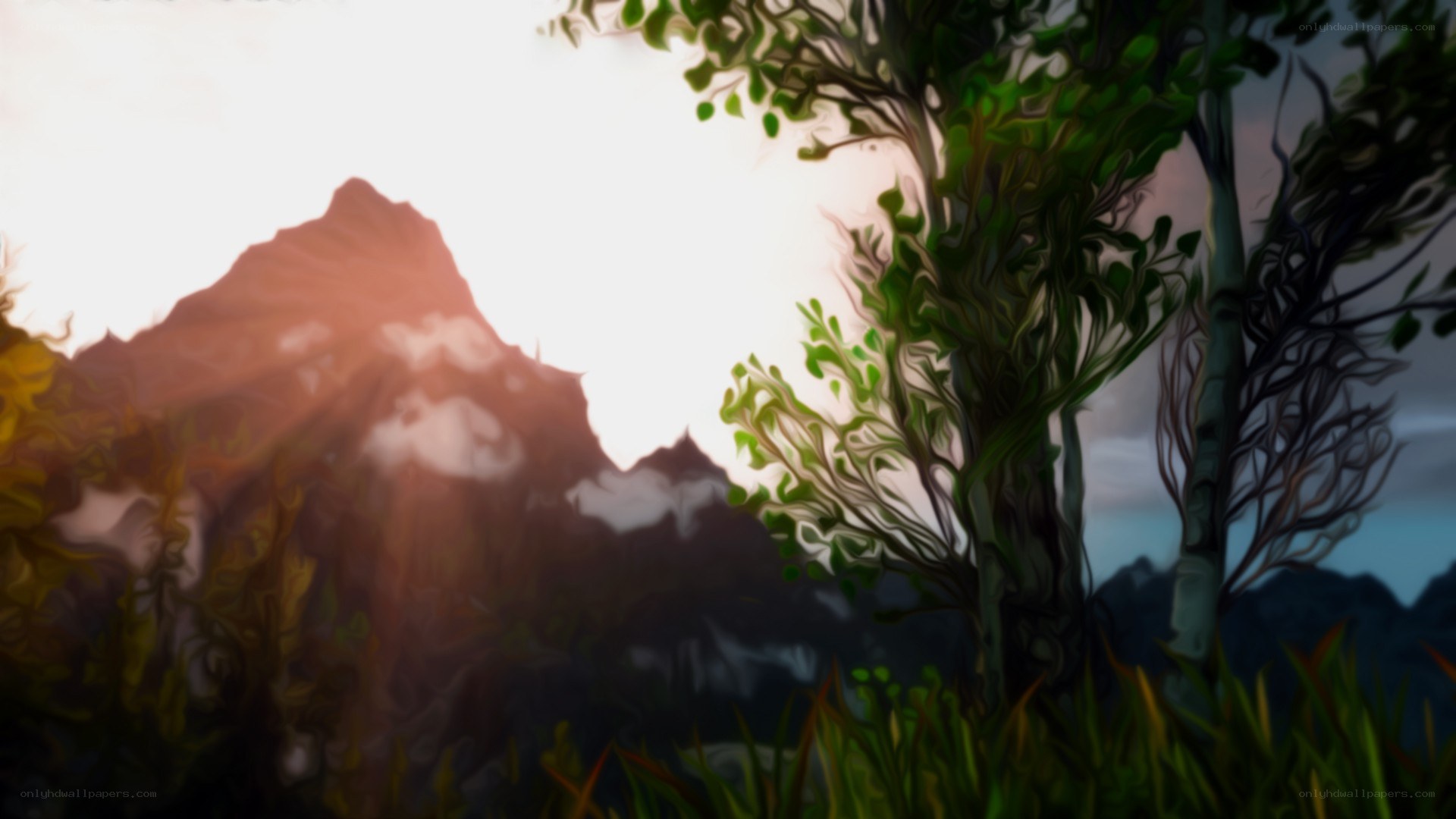 mountain landscape at sunrise