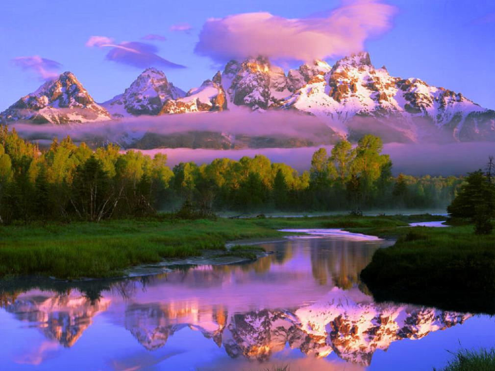 Mountain landscape at sunrise