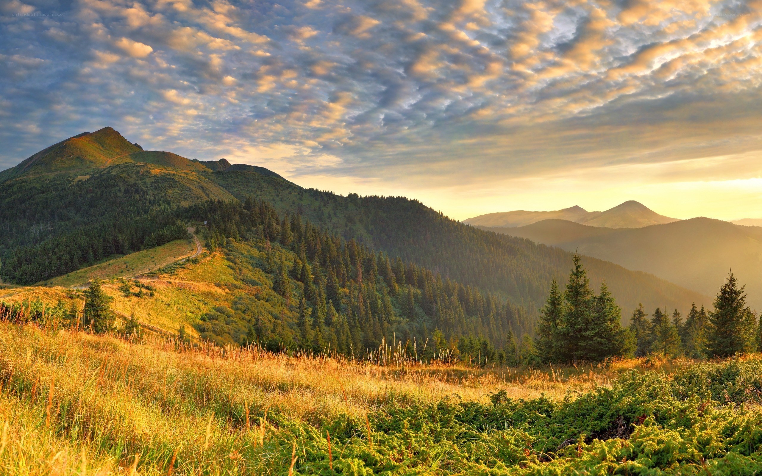 Mountain landscape at sunrise
