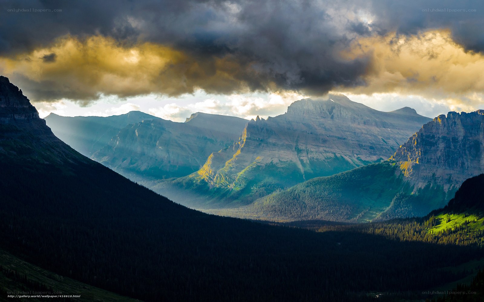 Mountain landscape at sunset