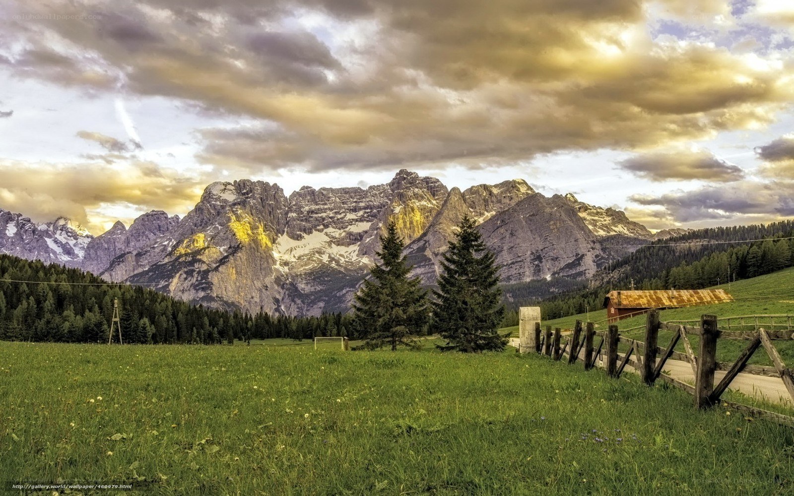 Mountain landscape at sunset