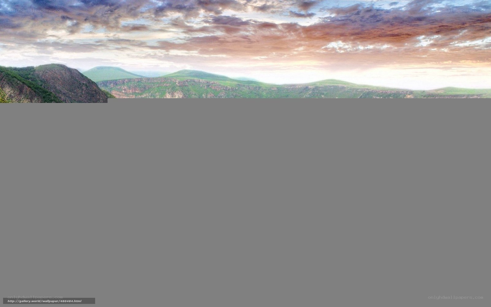 Mountain landscape at sunset