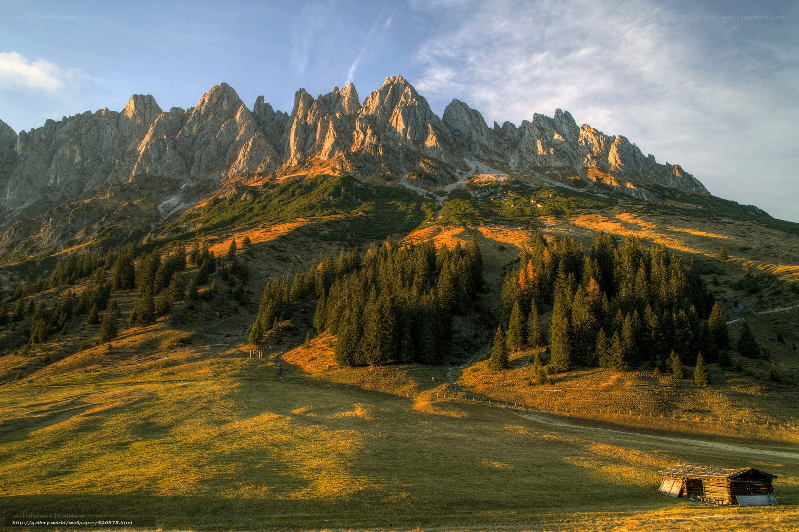Mountain landscape at sunset