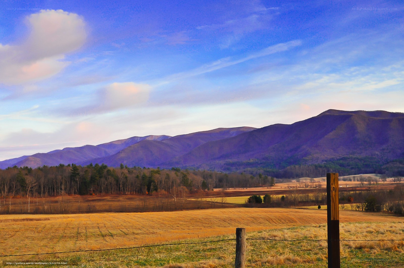 Mountain landscape at sunset
