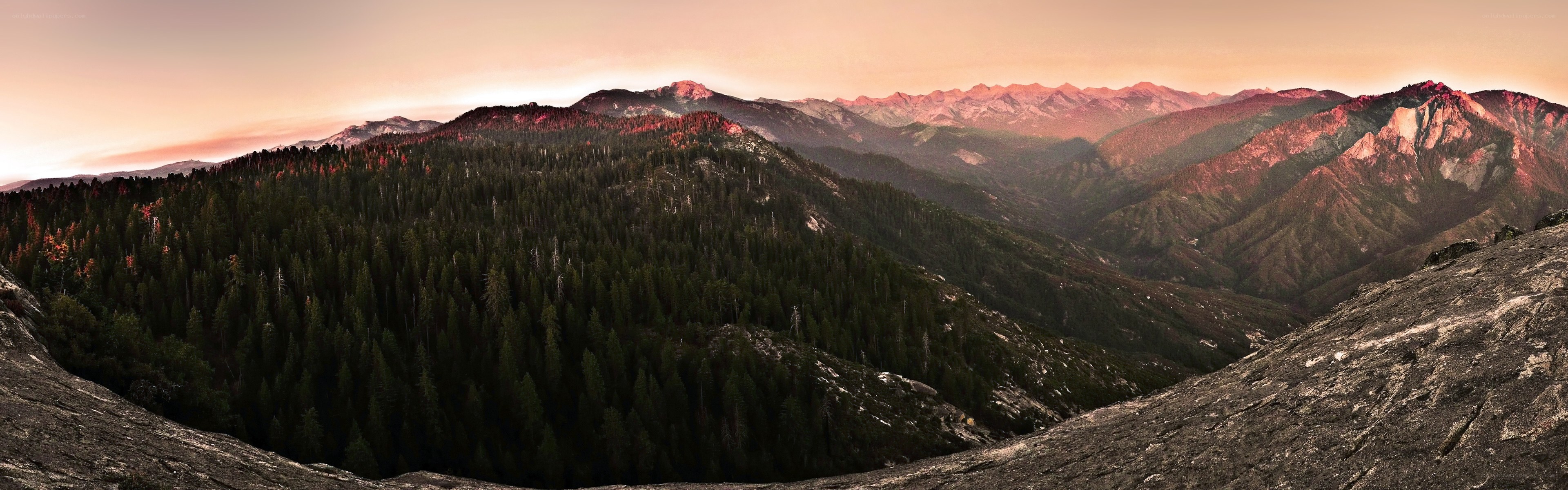 Mountain landscape at sunset
