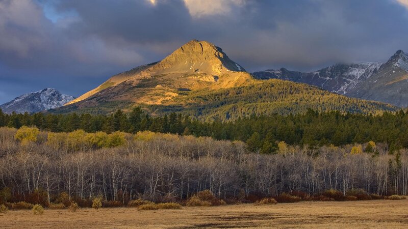 Mountain landscape at sunset