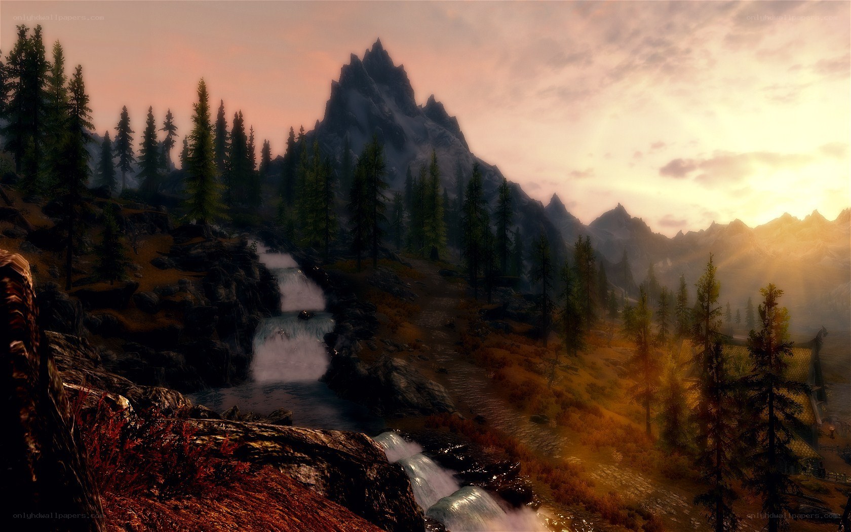mountain landscape at sunset