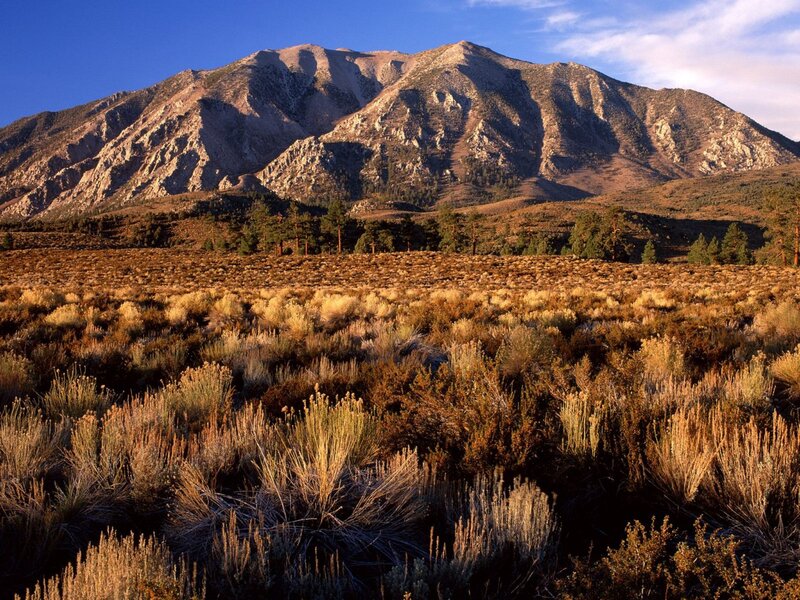 Mountain landscape at sunset