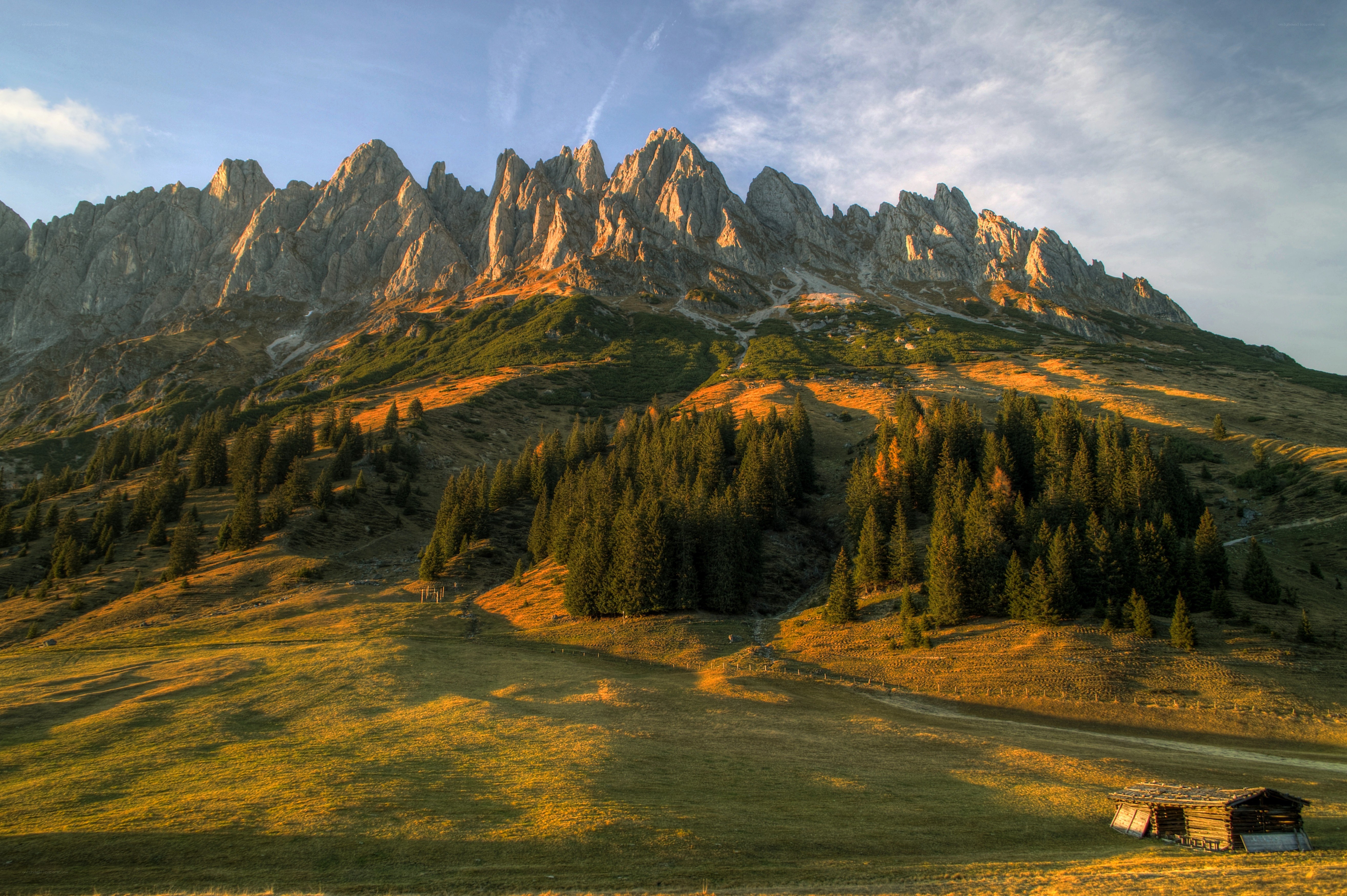 Mountain landscape at sunset