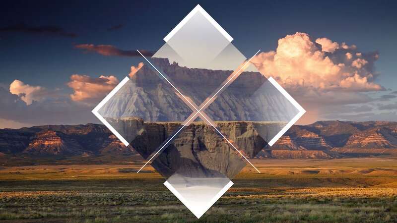 Mountain Landscape at Sunset — Blue, Dramatic, Photograph, Mountains