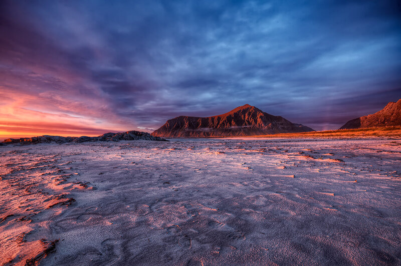 Mountain Landscape at Sunset — Blue, Dramatic, Photograph, Sky