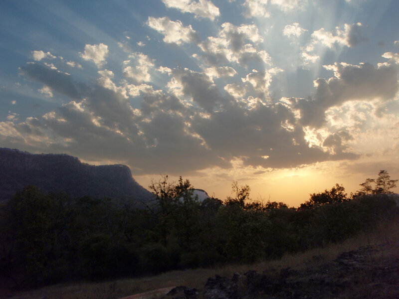 Mountain Landscape at Sunset — Blue, Dramatic