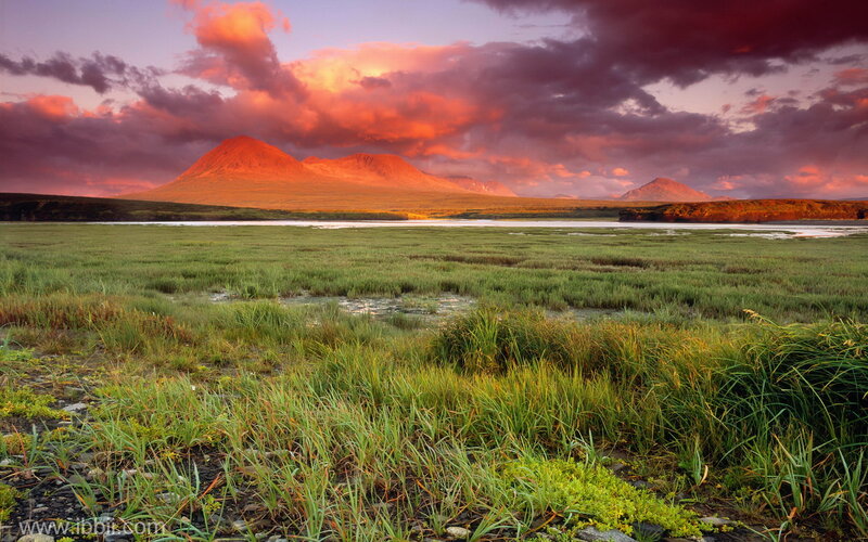 Mountain Landscape at Sunset — Orange