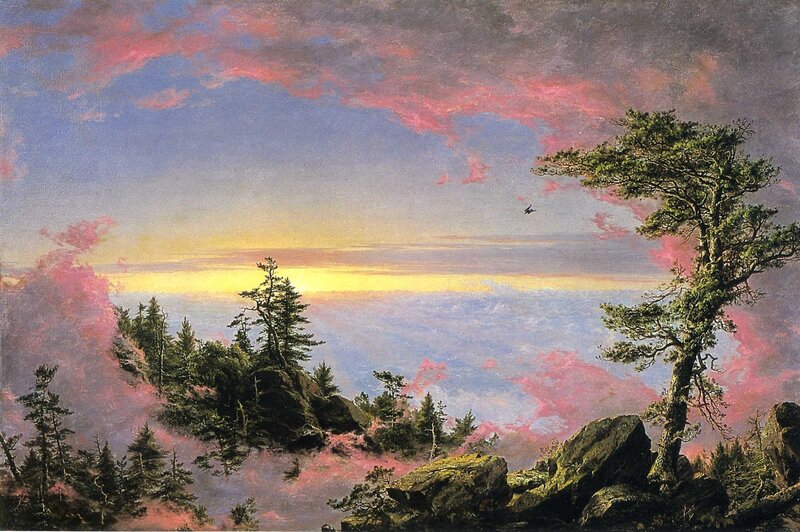 Mountain Landscape at Sunset — Pink