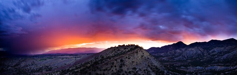 Mountain Landscape at Sunset — Purple, Dramatic, Photograph, Mountains