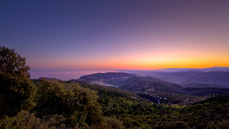 Mountain Landscape at Sunset — Purple