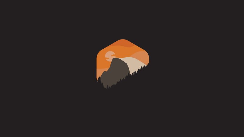 Mountain Landscape — Black, Serene, Sunset