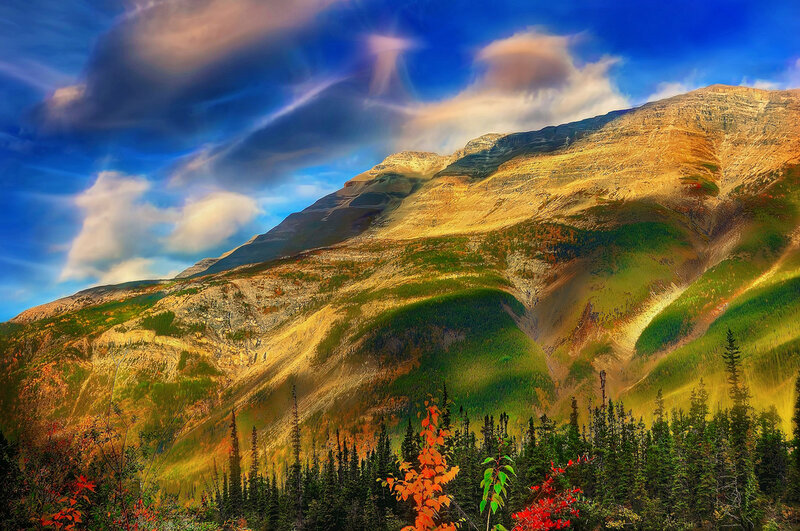 Mountain Landscape — Blue, Dramatic