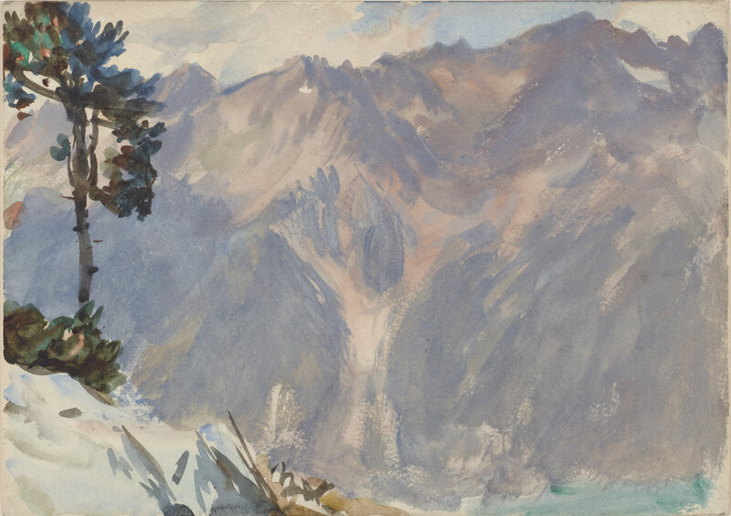 Mountain Landscape — Blue, Serene, Painting