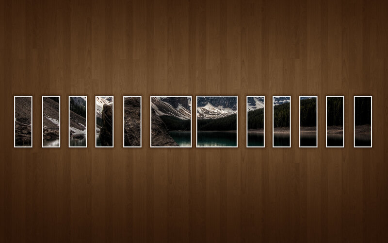 Mountain Landscape Collage — Brown