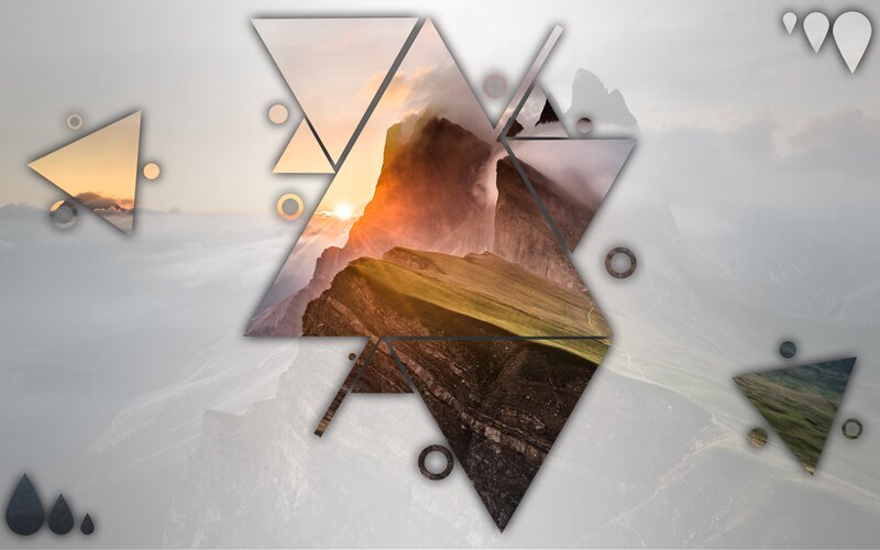 Mountain Landscape Collage — Gray, Serene