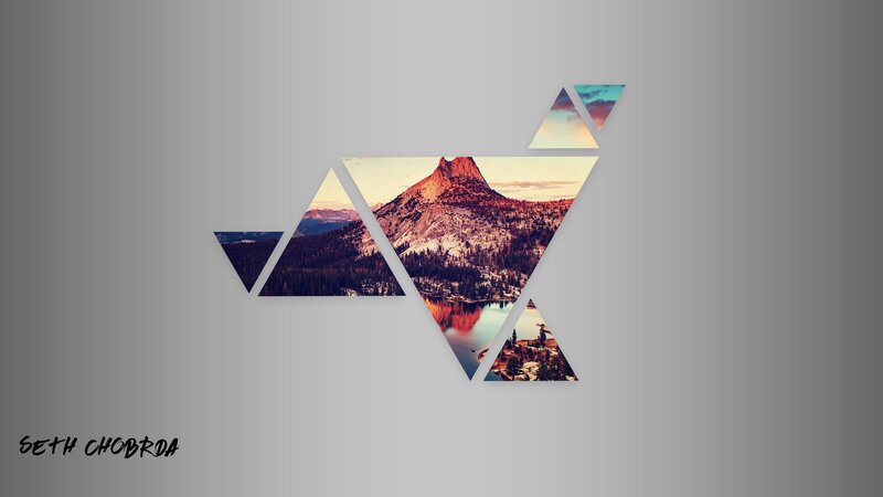 Mountain Landscape Collage — Gray