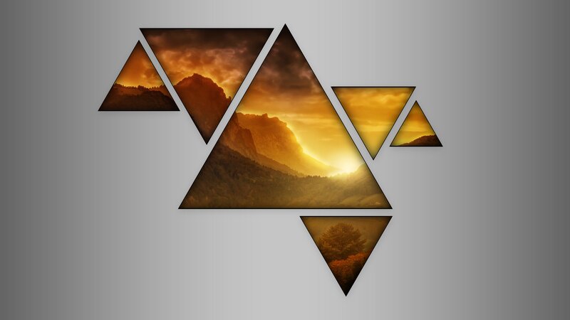 Mountain Landscape Collage — Orange
