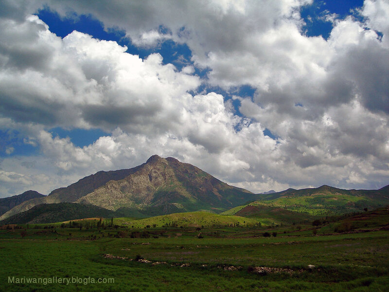 Mountain Landscape — Green, Dramatic, Afternoon, Photograph, Mountains, Clouds
