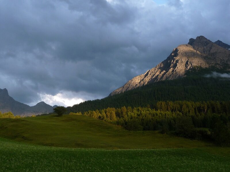 Mountain Landscape — Green, Dramatic, Afternoon, Photograph, Mountains, Forest