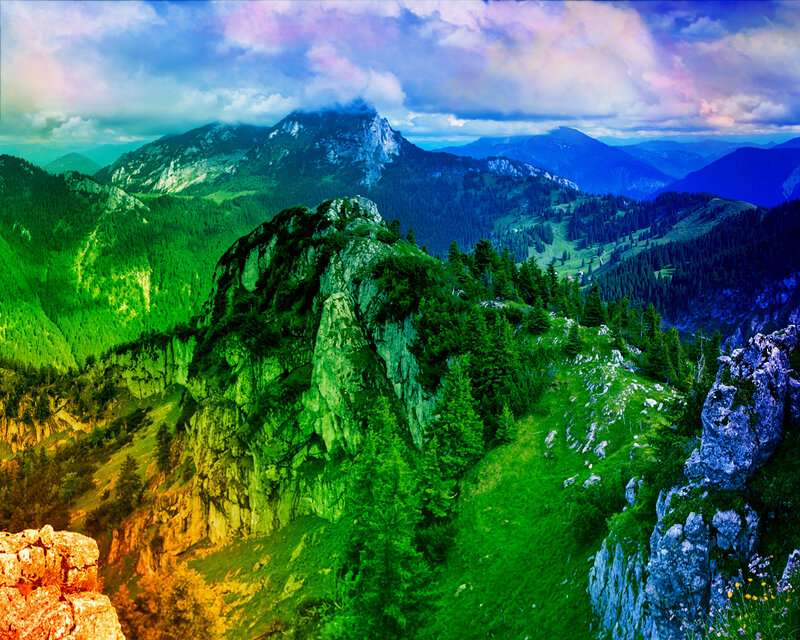 Mountain Landscape — Green, Dramatic, Afternoon, Photograph