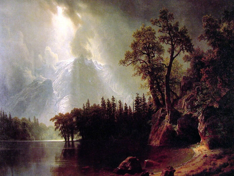 Mountain Landscape — Green, Dramatic, Painting