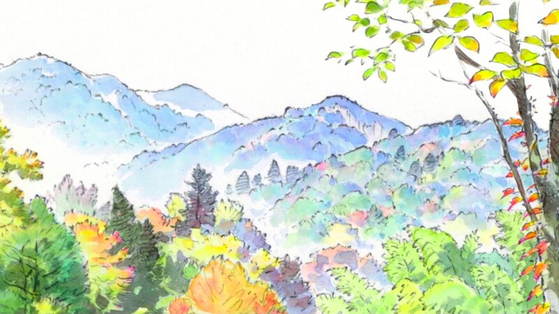 Mountain Landscape — Green, Serene, Autumn, Illustration