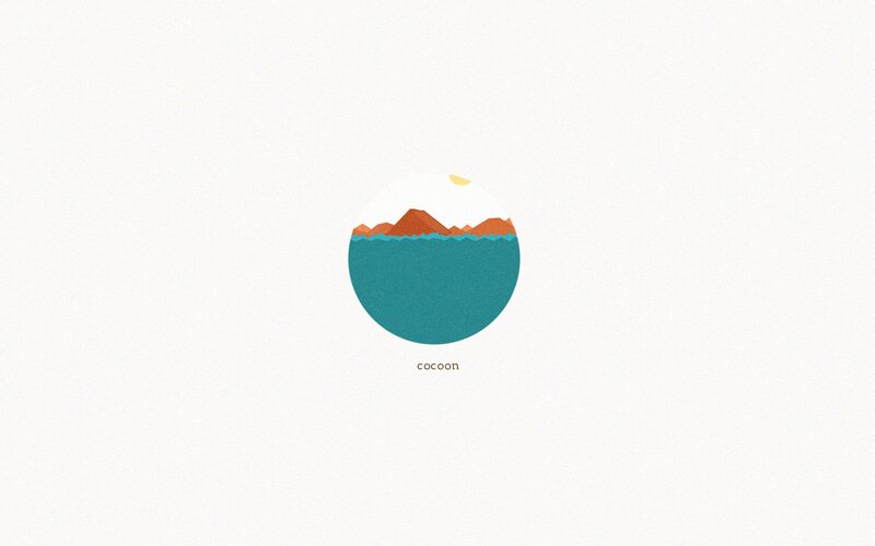Mountain Landscape in Circle — Teal, Serene
