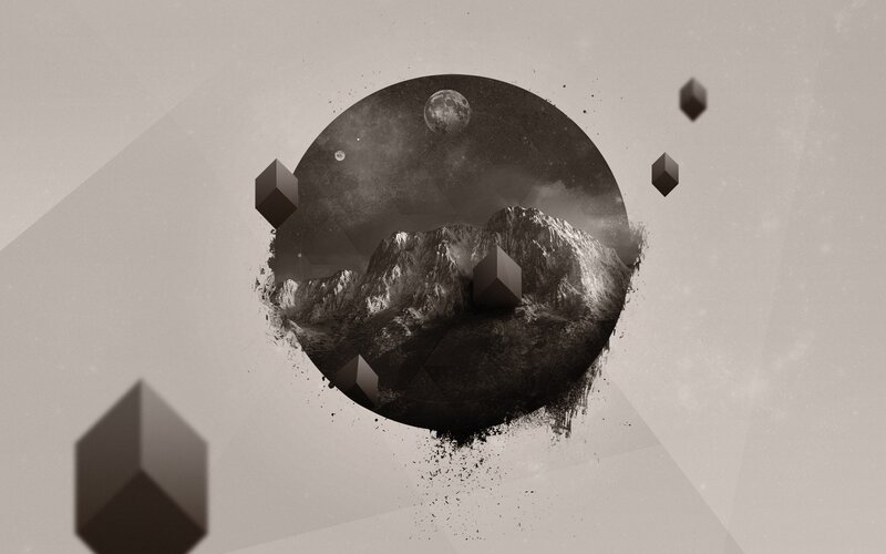 Mountain Landscape in Circle