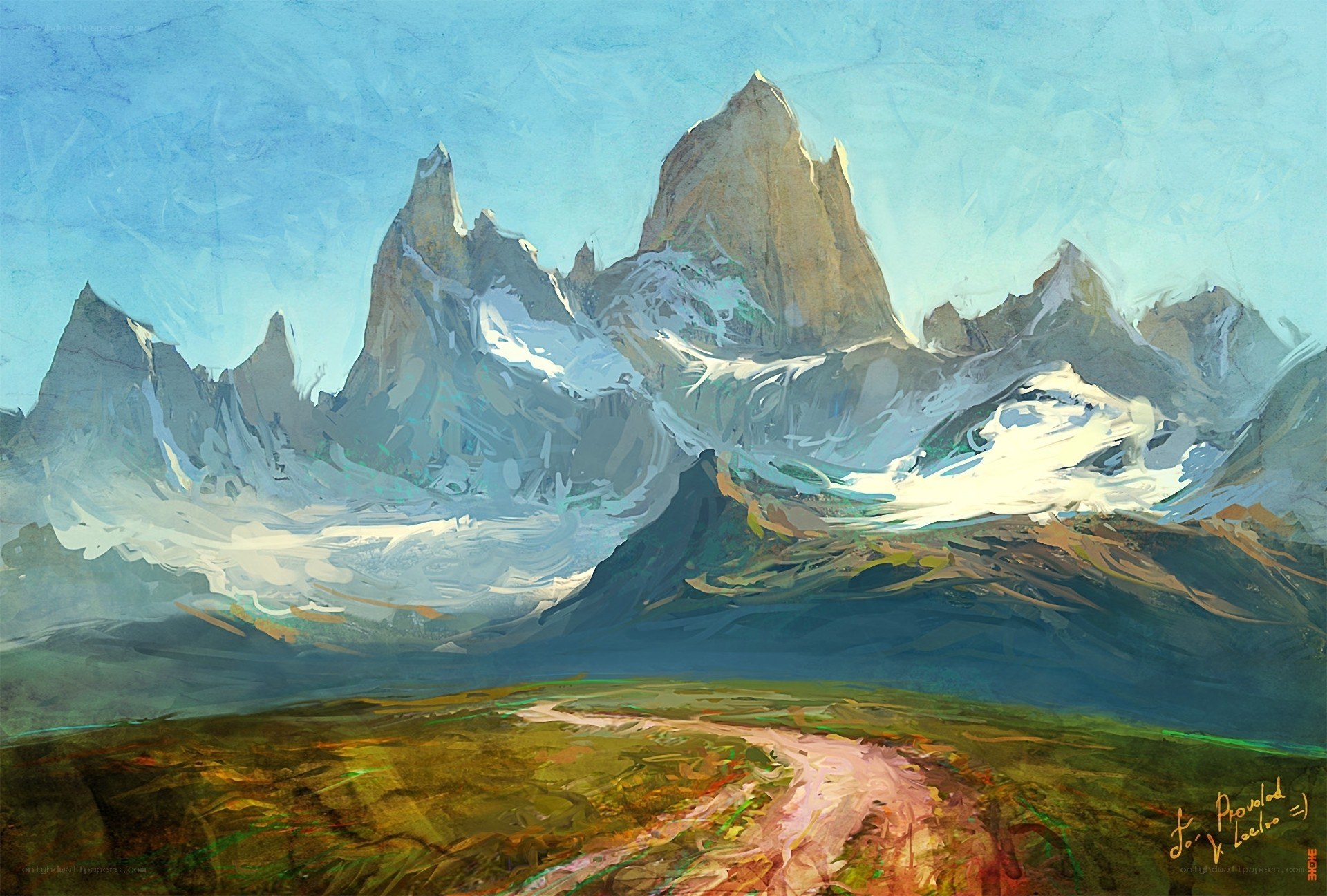 Mountain landscape painting