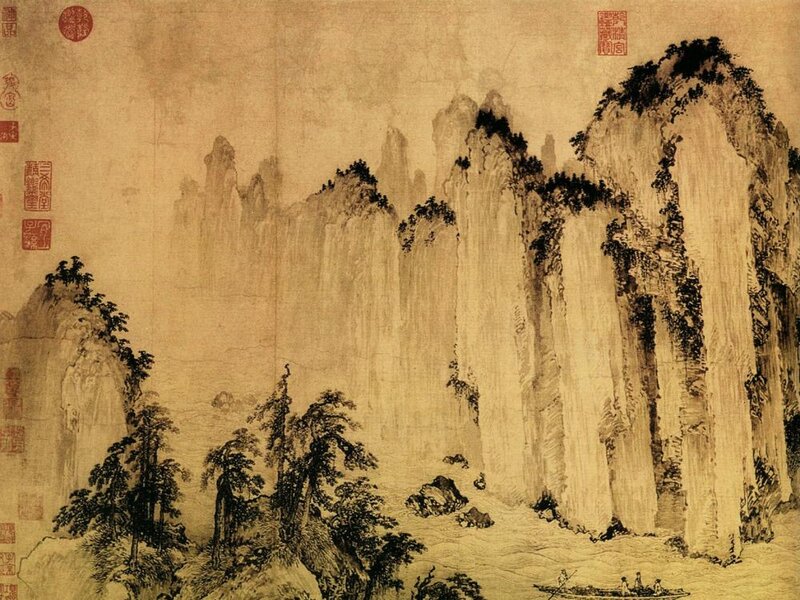 Mountain Landscape Painting — Brown, Serene, Mountains