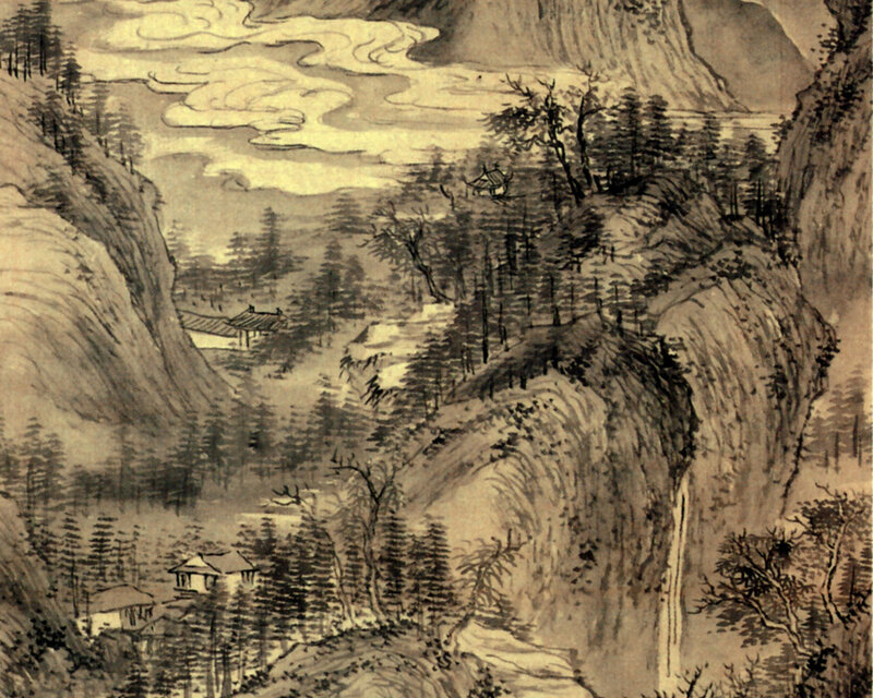 Mountain Landscape Painting — Brown, Serene