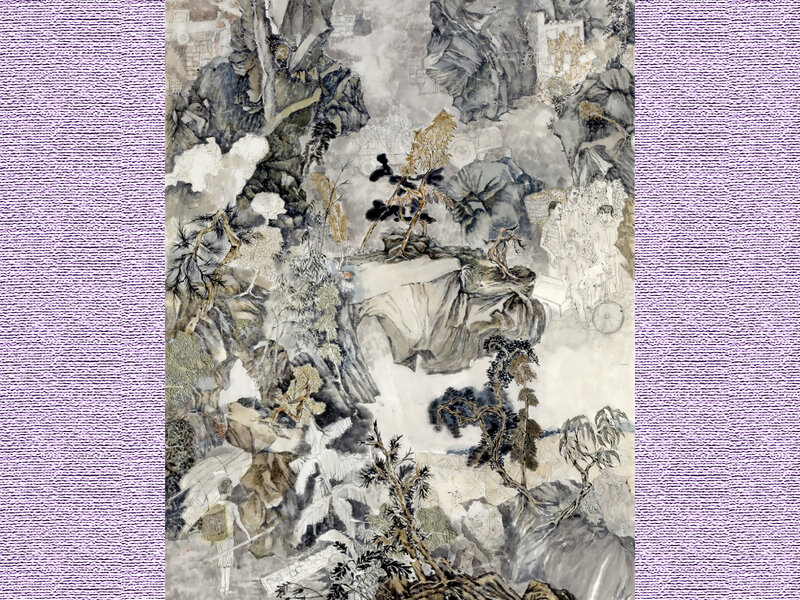 Mountain Landscape Painting — Gray, Serene