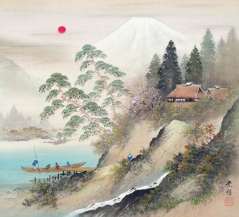 Mountain Landscape Painting — Green