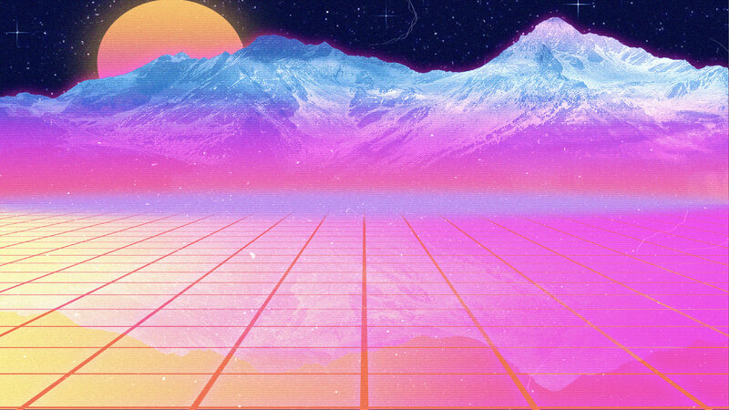 Mountain Landscape — Pink, Futuristic
